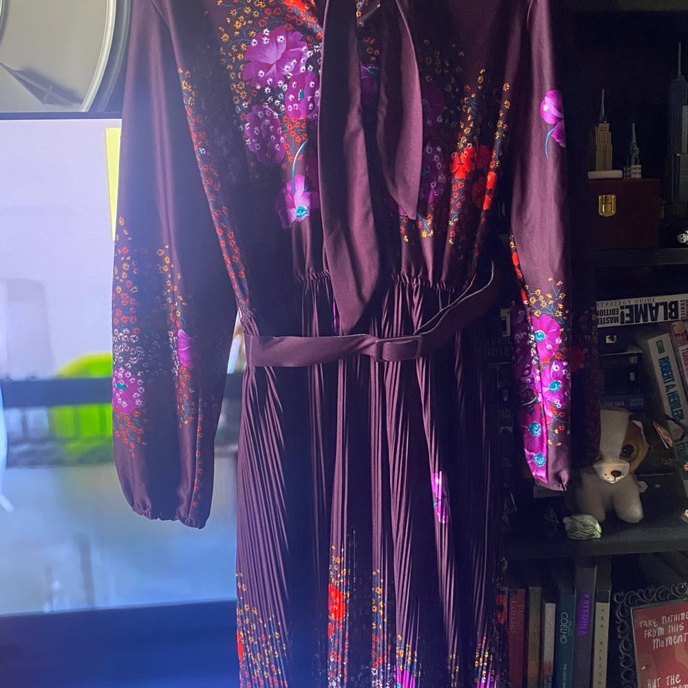 Floral Long Sleeve Dress with Belt